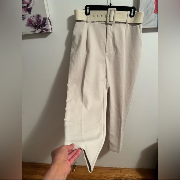 Zara high waisted belted pants- Large NWOT - Picture 5 of 10
